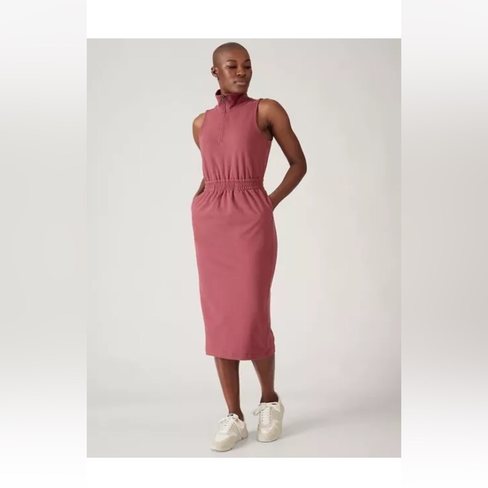 Athleta Retroterry Midi Dress Rosewood XS